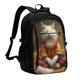 thumbnail image 1 of Balery Haystack Meditating Cat Mochila con carga USB para hombre y mujer - Mochila impermeable y antirrobo para laptop con puerto USB para viajes, trabajo, 1 of 7
