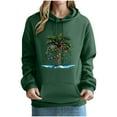 thumbnail image 2 of Mifsaly Christmas Sweatshirts for Women Hooded Long Sleeve Loose Hoodie Cute Tree Printed Drop Shoulder Casual Pullover Tops Xmas Festival Party Winter Outerwear with Pocket 2025 Holiday, 2 of 4
