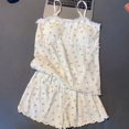 thumbnail image 1 of Ropa de dormir con estampado de cereza para mujer, conjuntos de pantalones cortos, Pijama coreano, ropa de dormir dulce, ropa interior de camisola, conjuntos de dos piezas para ropa de noche, nuevo, 1 of 4