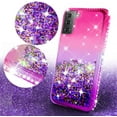 thumbnail image 5 of For Samsung Galaxy S21 Plus/S21+ Case w/ TPU Screen Protector Liquid Quicksand Glitter Cute Bling Girls Women [Shock Proof] for Galaxy S21 Plus/S21+ - Pink/Purple, 5 of 5