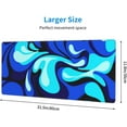 thumbnail image 2 of Camo Cool Liquid Large Gaming Mouse Pad, Abstract Fluid Extended Keyboard Mouse Mat, Long Blue and White Computer Gaming Mousepad for Home Office Work Desk Stitched Eges Non-Slip Base Mouse Pads, 2 of 6