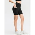 thumbnail image 2 of LOMGXIU Womens 6" High Waist Yoga Shorts - Tummy Control, Deep Pockets for Biking, Running & Workouts, 2 of 7
