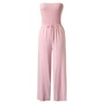 thumbnail image 6 of Women Solid Ruffle Lace Jumpsuit - Sleeveless, Lace Up, Medium Length, Straight Trousers, Polyester/Spandex, 6 of 6
