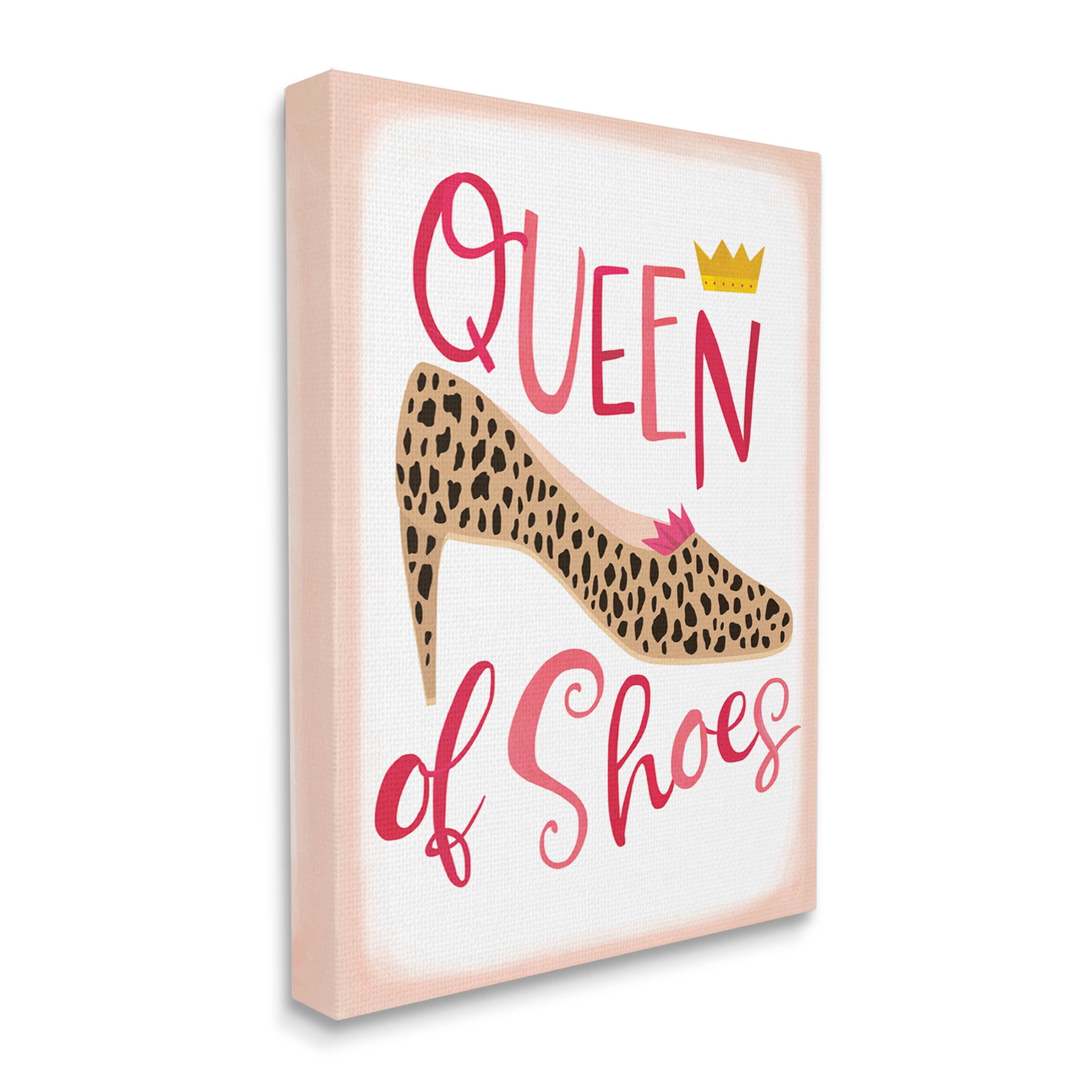 Queen Of Shoes Leopard Pattern Beauty & Fashion Graphic Art Gallery Wrapped Canvas Print Wall Art