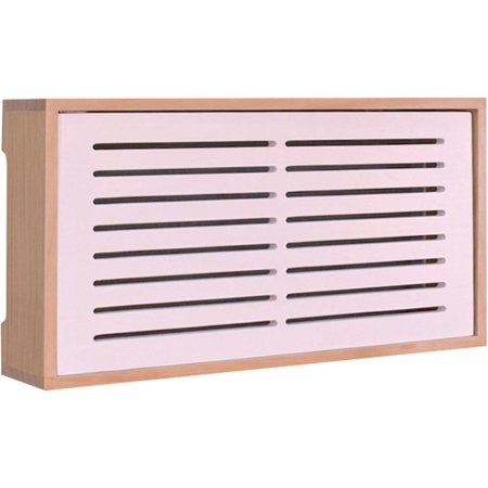 Creative WiFi Router Storage Box Wooden Floating TV Shelf Wall Mounted Media Console Hider Cord Management Container Power Strip and Cable Management Box (Color : B Size : 42x9x26cm)