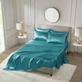 thumbnail image 3 of Comfort Classics Satin Teal Luxury 6 PC Sheet Set, Queen - Wrinkle Free, 3 of 18
