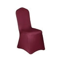 thumbnail image 3 of BalsaCircle 10 Burgundy Solid Metallic Spandex Stretchable Banquet Chair Covers Slipcovers, 3 of 8