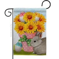 13 x 18.5 in. Daisy with Bunny Springtime easter Vertical Garden Flag with Double-Sided House Decoration Banner Yard Gift