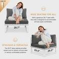 thumbnail image 3 of RADIATA Patio Aluminum Furniture Set with Fire Pit Table and Oversized 29" Seats, 7 Pieces Outdoor Sectional Conversation Sofa Set for Backyard, Poolside, 500 lb/Seat, White & Dark Gray, 3 of 9