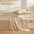 thumbnail image 4 of THXSILK 4 Pcs Silk Sheet Set, Luxury Bedding Sets, 1 Fitted Sheet, 1 Flat Sheet & 2 Pillowcase, 100% Natural Mulberry Silk,Queen Size, 4 of 8