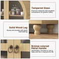 thumbnail image 3 of NEGYLIM 71'' Arched Kitchen Pantry Cabinet & Display Cabinet with Glass Doors, 4 Shelves, 2 Drawers, Solid Wood Legs, Suitable for Kitchen, Bedroom and Living Room, Easy Storage, 3 of 13