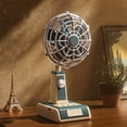 thumbnail image 2 of Yoofe Desk Fan| Usb Rechargeable Quiet | Portable Tabletop Fans| Vintage Personal with 3 Speeds | Powerful Airflow for Home Outdoor Travel School Kitchen Car Use-Dark Green, 2 of 7