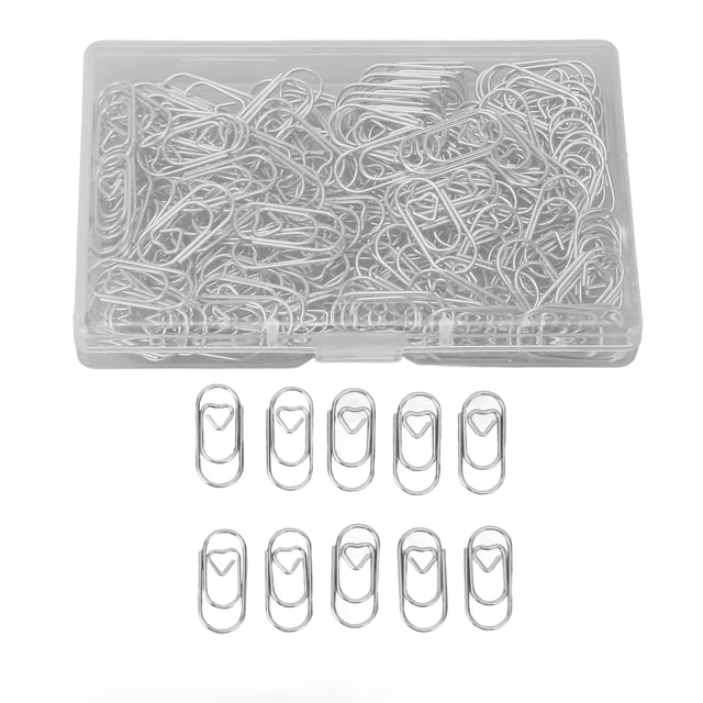 Shaped Paper Clips,150Pcs Mini Cute Heart Shaped Style Electroplated Metal Coated Fold Back Paperclips Bill Holder Binder Clips Bookmarks With Storage Box For Office School Home