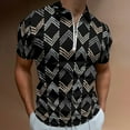 thumbnail image 2 of Arrow Chevron Symbol Black Arrows Men Zipper T-shirt Summer Casual Short Sleeve T-shirt Top, 2 of 7