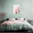 thumbnail image 2 of ZHONGYUTONG Pink Peony Wall Art Peony Flower Pictures Wall Decor Elegant Blossom Floral Paintings Romantic Flower Canvas Prints Girls Bedroom Decor Frame (12" x 18"), 2 of 6