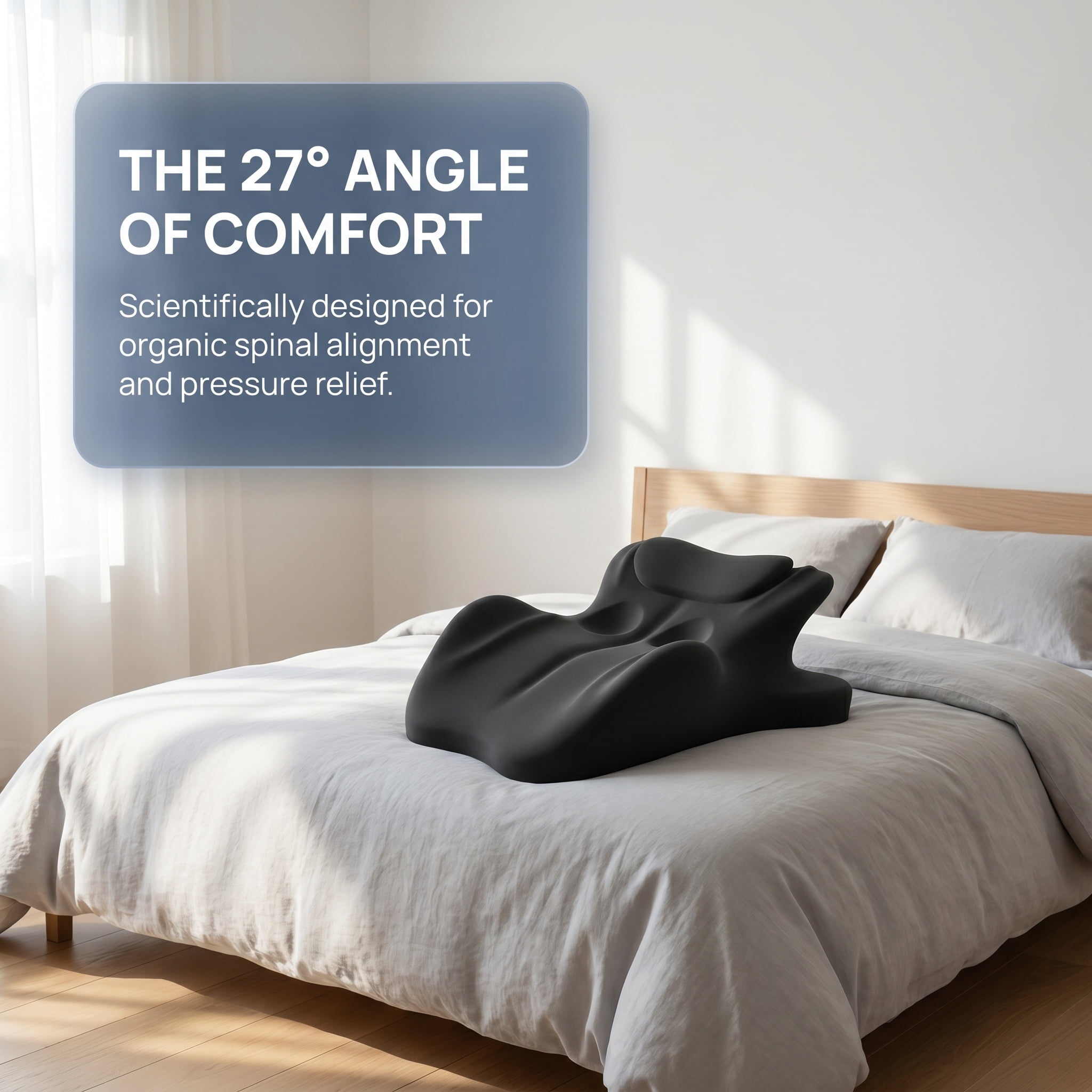 Ergonomic Memory Foam Wedge Pillow, 27° Angled Support for Neck and Waist, Multi-Position Support Pillow (blue)