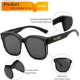 thumbnail image 3 of FEISEDY Sunglasses Fit Over Glasses Oversized Polarized Shiny for Women Sunglasses UV400 B0269, 3 of 14