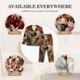thumbnail image 7 of Honeii Vintage Shiba Inu Art Print Women's Pajama Sets Long Sleeve Button Down Sleepwear Nightwear Soft Pjs Lounge Sets 2PCS-Medium, 7 of 7