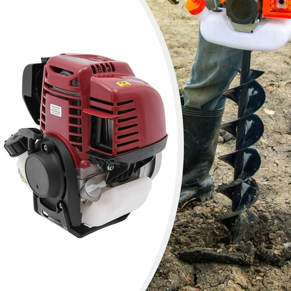 ToppiJoy 4 Stroke 37.7CC Gas Engine, Gas Motor Engine for Go Kart Lawnmowers, Pull Start Single Cylinder Air-Cooled 6500RPM Speed, Mini Gasoline Engine for Post Hole Digger Replacement
