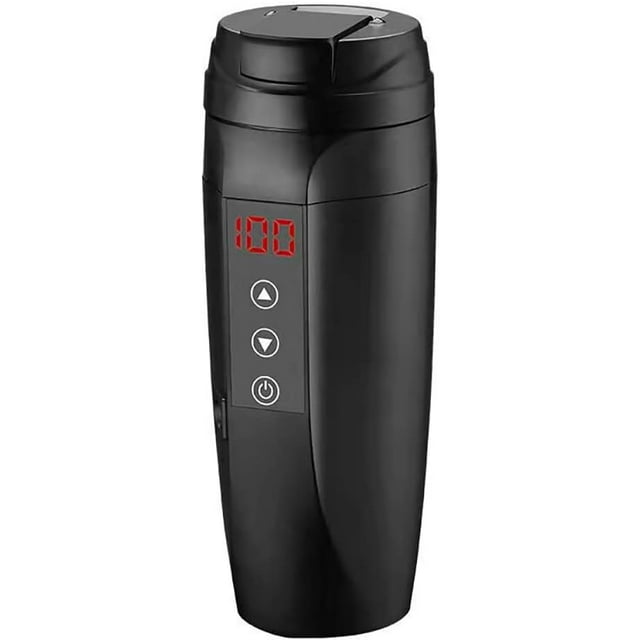 Coffee Thermos with Temperature Display, Stainless Steel Water Bottle for Hot Drinks, Portable Vacuum Insulated Travel Mug for Home, Car, Office