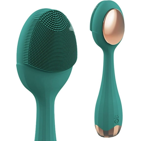 Perry Ellis Women’s Facial Cleansing Brush, Skin Care Tools, Cordless Facial Massager, Silicone Face Scrubber Sweeper, Facial Care Removing Oil, Dirt | Face Brush Cleanser, 4 Speeds, IPX6 Waterproof