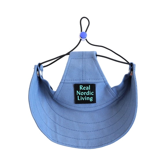 Dog Cat Bucket Hat, Breathable Cooling Sun Protection Fisherman Cap, Adjustable Summer Outdoor UV Shield for All Breeds Walking Hiking Beach Blue S
