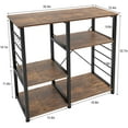 thumbnail image 3 of SogesPower Kitchen 3-Tier Baker's Rack with Kitchen Organizer- Brown, 3 of 9