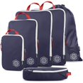 thumbnail image 1 of Extra Large Compression Packing Cube 6 Piece Set for Travel and Check Luggage by TRIPPED Travel Gear (Navy), 1 of 9