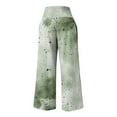 thumbnail image 5 of UTSJKR Womens Wide Leg Pants Boho Floral Print Lounge Trousers High Waist Stretchy Flowy Flared Palazzo Pants with Pocket Green S, 5 of 5