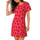 thumbnail image 2 of Balery Love Heart Camisón de manga corta con cuello redondo para mujer, cómodo y elegante., 2 of 6