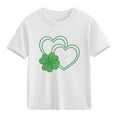 thumbnail image 2 of Posijego Kids St Patrick's Day Shirts Toddler Boys Girls Cotton Short Sleeve Clover Graphic T-Shirts Summer Tops, 2 of 9