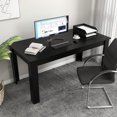 thumbnail image 5 of Moccha Wood Dining Table for 4-6 People, 63" Wood Rectangle Dinner Table, Modern Kitchen Table with L-Shaped Legs, 330lbs Weight Capacity, Farmhouse Dinette Table for Dining Room, Living Room, Black, 5 of 18