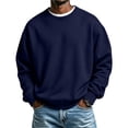 thumbnail image 2 of Domuza Men's Crewneck Sweatshirt Solid Color Classic Pullover Long Sleeve Tops, Lightweight Breathable Casual Sweatshirts, 2 of 6