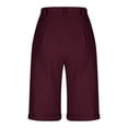 thumbnail image 4 of GJSYRH Womens Capri Pants 2025 Knee Length Cotton Linen Capris Summer Straight Leg Loose Beach Bermuda Shorts with Pockets, 4 of 4
