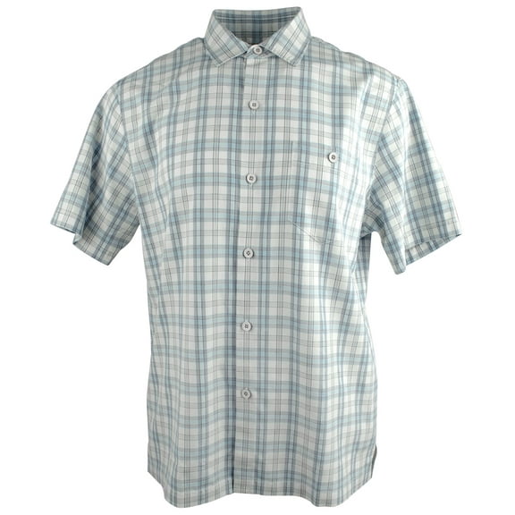 Men's Island Zone Check O Lada Silk Blend Camp Short Sleeve Shirt