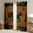 thumbnail image 2 of jejeloiu Wild Animal Bear Black Out Curtains,Jungle Wildlife Curtains Pack of 2 (42x63 Each),Rustic Pine Tree Bedroom Curtains For Men Women,Ultra Soft Home Decor, 2 of 6