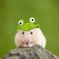 thumbnail image 5 of Eoozwa Hamster Hat Mini Small Animals Hat with Adjustable Strap Lovely Hand Knitted Frog Hats for Lizard Guinea Pig Reptile Christmas Holiday Party Clothes Costume Accessories, 5 of 6