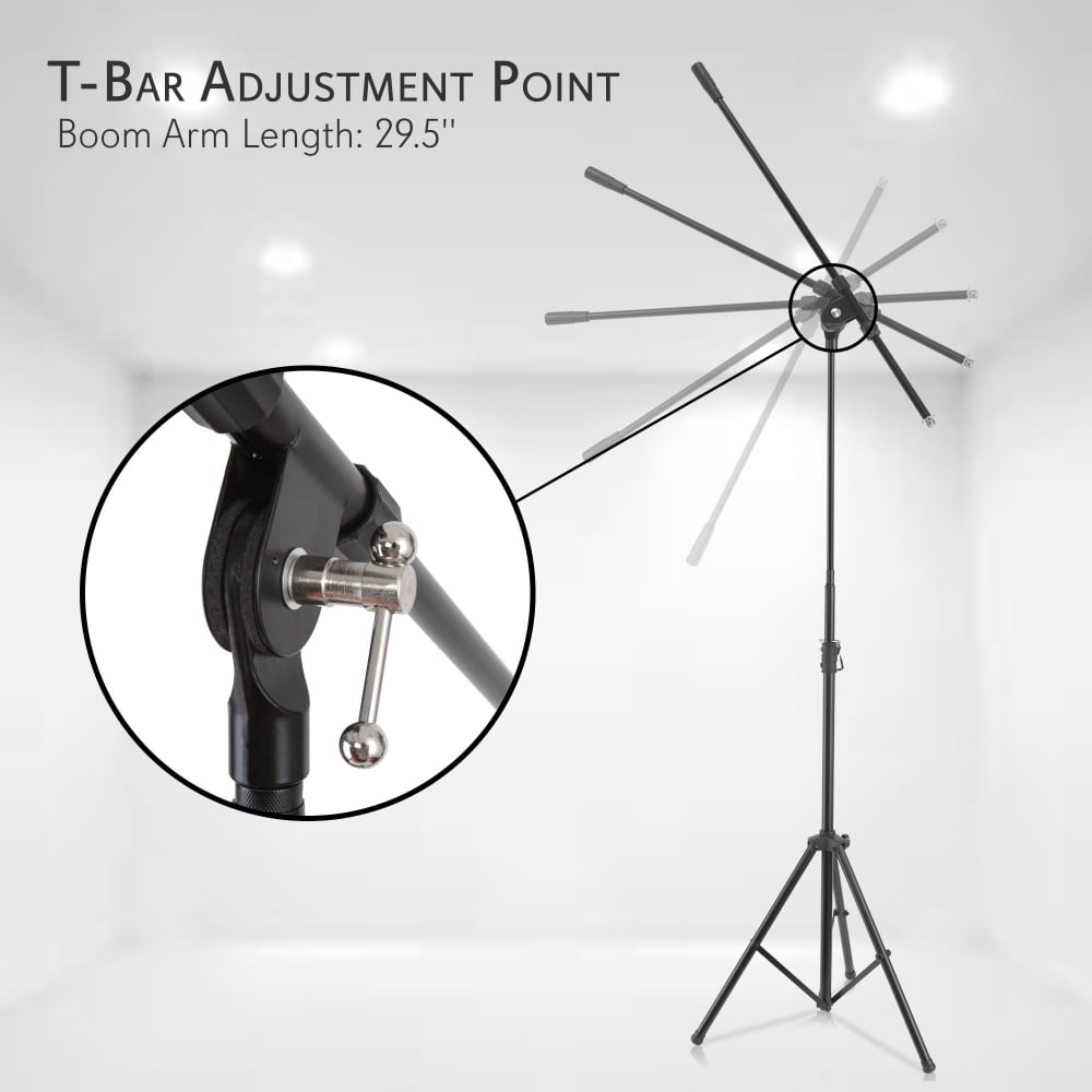 Pyle Heavy Duty Tripod Extendable Boom Microphone Height Adjustable Mic Stand Mic adapter