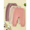thumbnail image 3 of Suealasg Baby Girls 3-Pack Pants Infant Girls Spring Sweatpants Toddler Girls Fall Active Joggers Pants Kids Girls Casual Athletic Trousers Solid Color Pocket Bottoms, 3 of 8