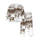 thumbnail image 1 of Balery Woodland Forest With Deers Conjunto de Pijama con Estampado para Mujer, Conjunto de Dos Piezas con Manga Larga, Ropa de Dormir Suave con Bolsillos, Pijamas Cómodos-Small, 1 of 7