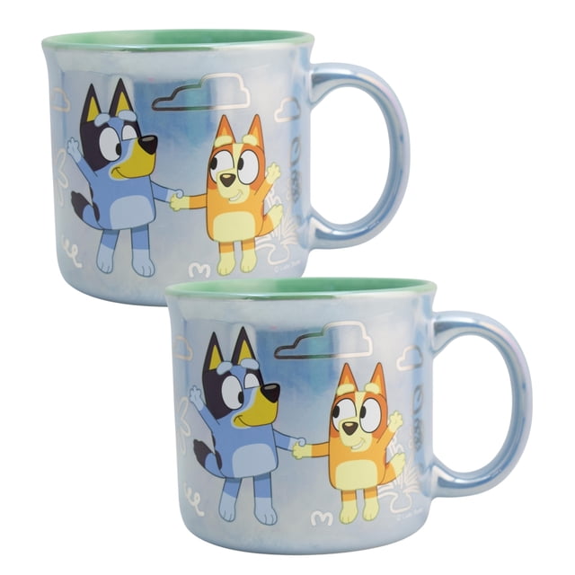Set 2 Tazas Cerámica Iridiscente Bitono Bluey 430 ml