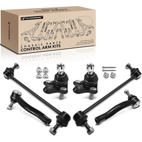A-Premium 6Pcs Front Suspension Kit Outer Tie Rod End Sway Bar End Link Ball Joint Compatible with Toyota Corolla 2003-2008 1.8L