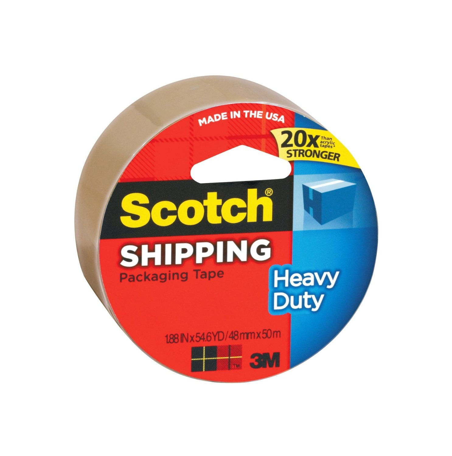 3M 2" x 60 Yards Tan High Performance Scotch Packaging Tape
