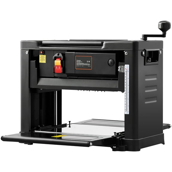 SKYSHALO Benchtop Thickness Planer, 13" Width, Single Speed, Features a Dual-Blade Design, 15-Amp 1800W Motor, with a 12" Extended Infeed Table, Operates Quietly, Suitable for Various Wood Types
