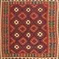 thumbnail image 1 of Ahgly Company Machine Washable Indoor Square Contemporary Red Area Rugs, 6' Square, 1 of 7