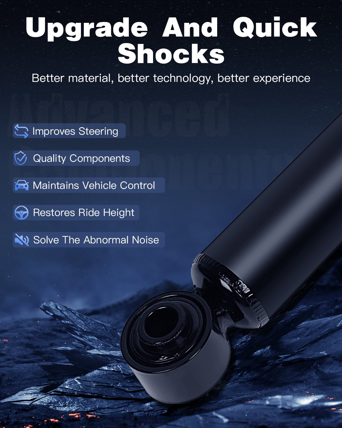 Shocks Struts,ECCPP Front Rear Shock Absorbers Strut Kits Compatible with 2001-2006 for Chevy Silverado 1500 HD/for GMC Sierra 1500 HD,01-10 for Chevy Silverado 2500 HD/for GMC Sierra 2500 HD 344383