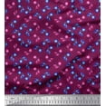 thumbnail image 1 of Soimoi Satin Silk Fabric Dot,Blue & Pink Flower Floral Print Fabric by the Yard 42 Inch Wide, 1 of 1