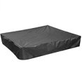 thumbnail image 1 of Housse de Bac à Sable Noire Imperméable Antipoussière Protection UV Carrée à Cordon, 1 of 5
