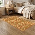 thumbnail image 2 of ODIKA 5'x7' Ultra-Soft Area Rug, Orange Vintage Floral Damask Elegance Ornate Blossom Scrolls and Mirrored Leafy Motifs Washable, Bare feet friendly, Silk-Touch for Bedroom Home office, 2 of 7