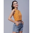 thumbnail image 2 of Moomaya Womens Printed Sleeveless Cotton Short Top, Round Neck Blouse Crop Top, Buttoned Back, 2 of 8